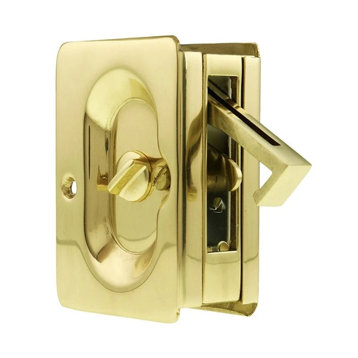 pocket door privacy latch-Polished Brass pocket door privacy latch-Polished Brass