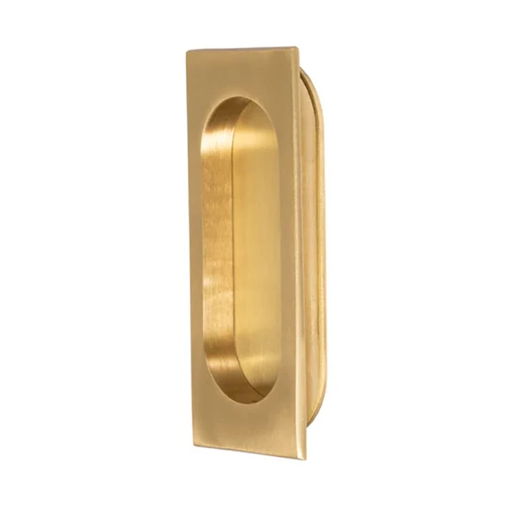 recessed flush pull-Satin Brass