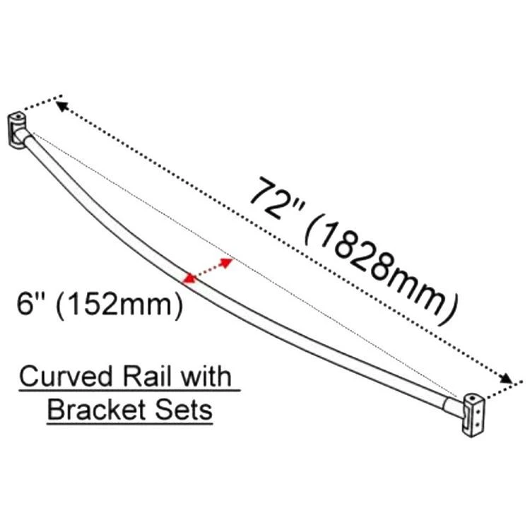 60 curved shower rod-size