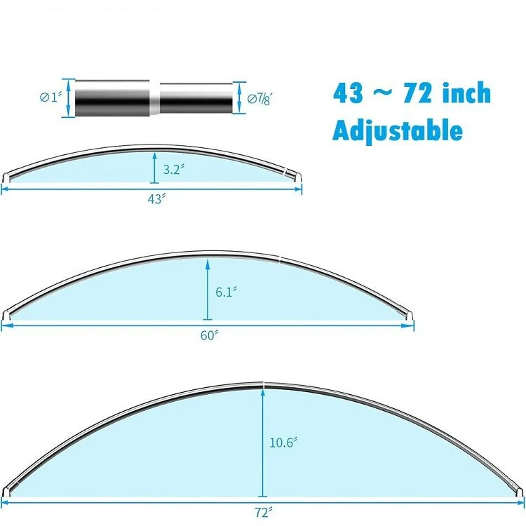 43-72 inches adjustable