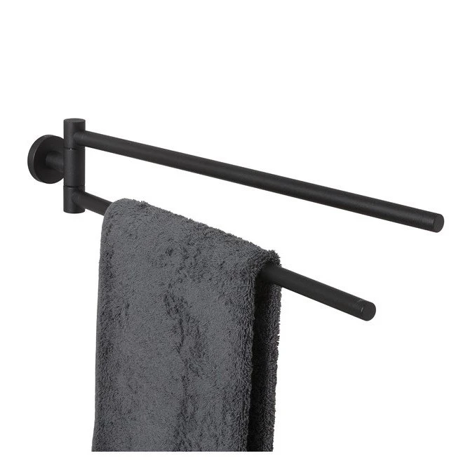 Towel rail 2 arms Black productfoto plus Towel rail 2 arms Black productfoto plus