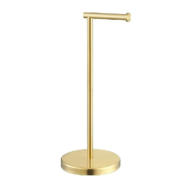 Brushed Brass Freestanding Toilet Roll Holder Brushed Brass Freestanding Toilet Roll Holder