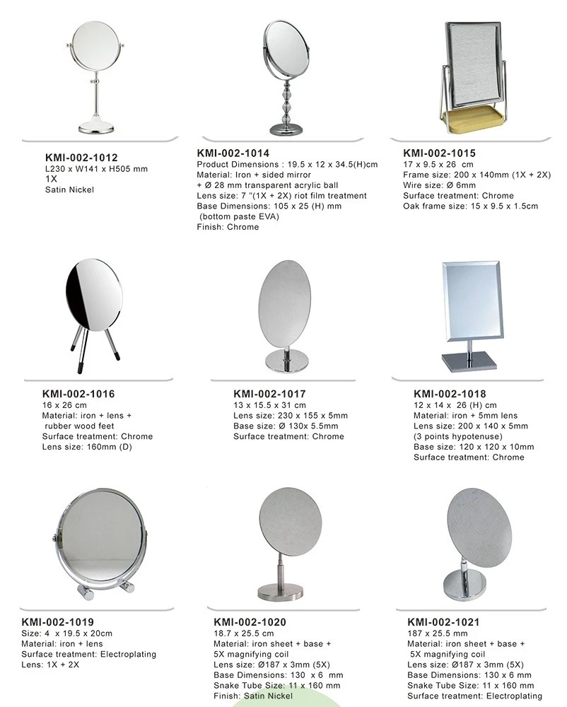 countertop magnifying makeup mirror set