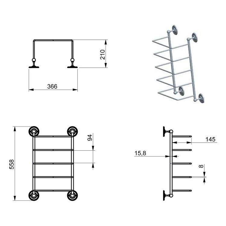 multi tier towel rack-Size