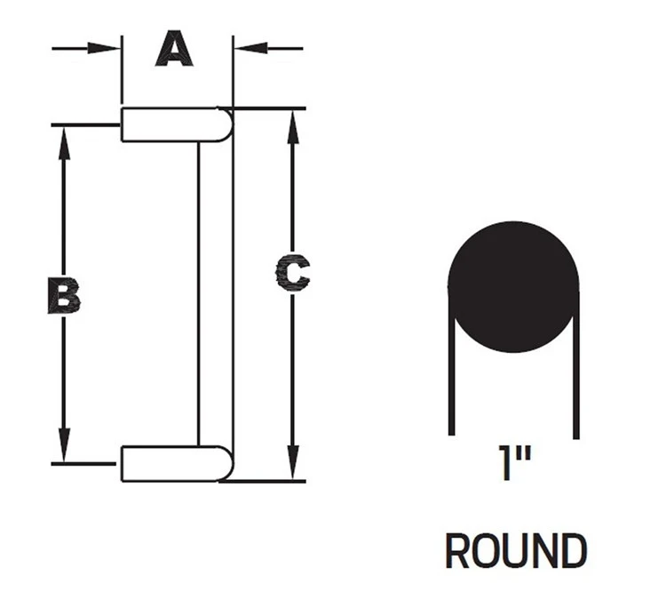 offset door pull-size