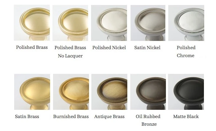Popular finishes Popular finishes