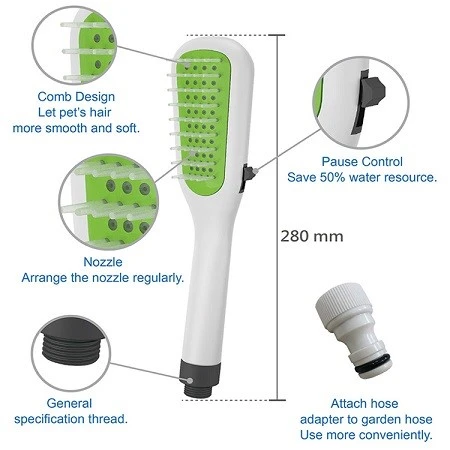 pet shower head-detail