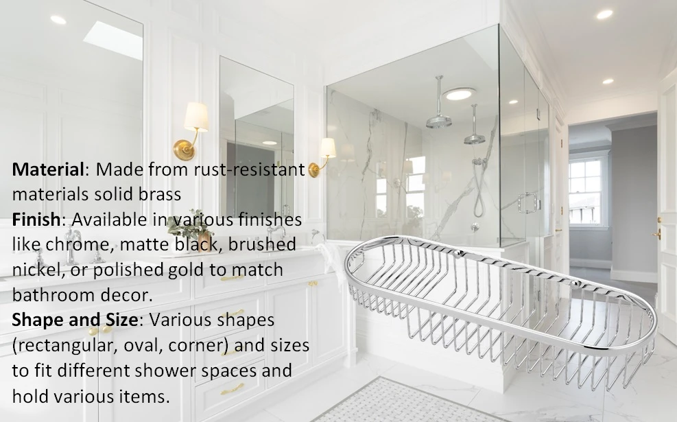 product feature for wall mounted shower basket in shower room product feature for wall mounted shower basket in shower room