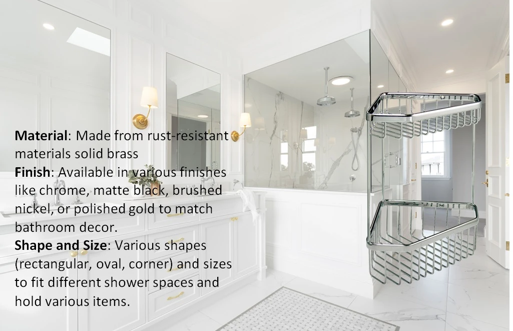 product feature for wall mounted shower basket in shower room