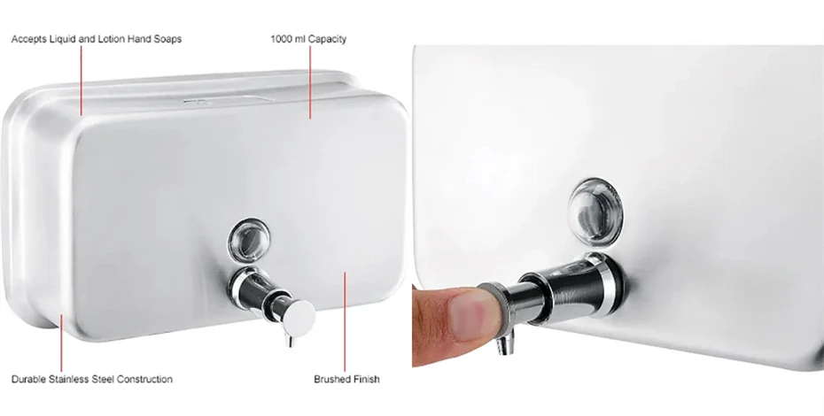 product feature bathroom surface mounted soap dispenser 2
