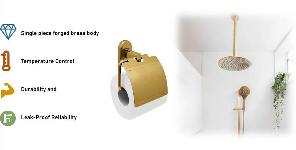 product feature solid brass toilet paper holder with lid