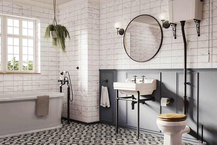 product feature bathroom black basin stand