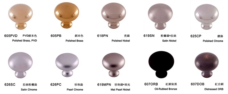 Available Finishes for grab bars Available Finishes for grab bars