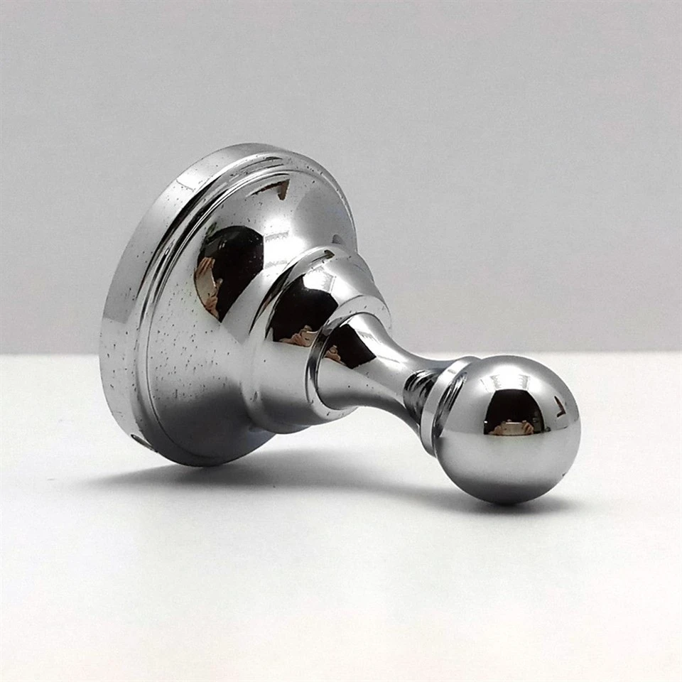 satin brass towel hook-side