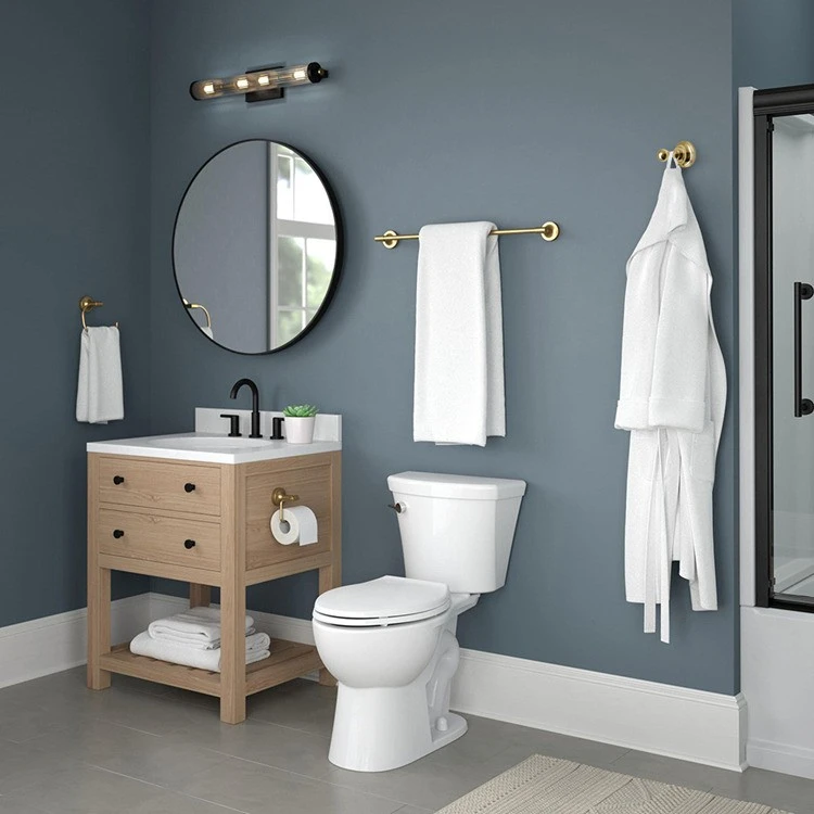 bathroom satin brass towel hook