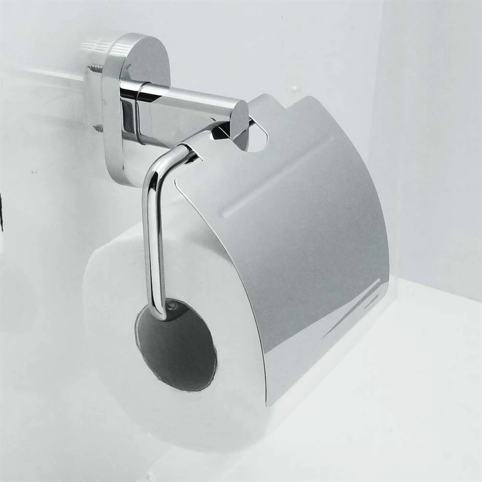 solid brass toilet paper holder-side